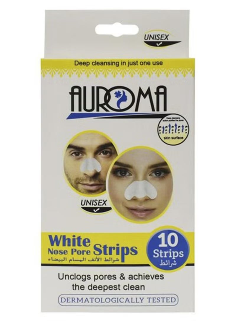 شرائط تنظيف مسام الأنف البيضاء، 10 قطع